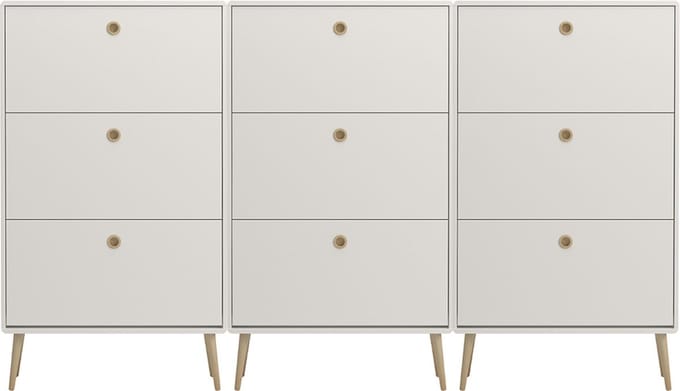 Softline schoenenkast 9 kleppen wit.
