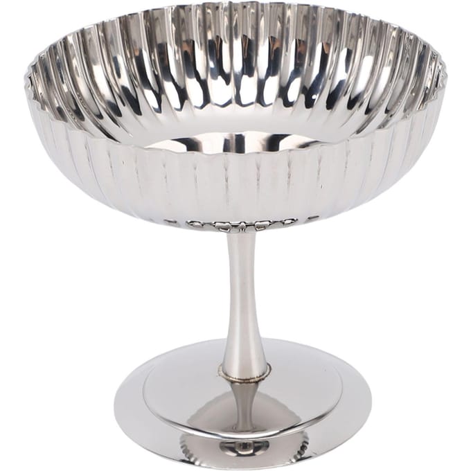 RVS IJscoupes Hoge Voet Dessertkommen Hoge Voet Bekers voor Pudding Snacks Frozen Yoghurt Vertical pattern cup white