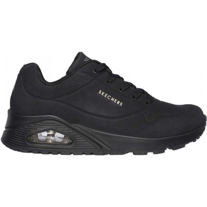 Skechers Dames Uno Stand On Air Wedge Sneakers (Zwart)
