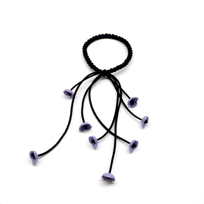 1 STuks Mode Wilde Bloemen Met Hanger Haaraccessoires Dames Haar Elastiek Hoofddeksel Meisjes Elastisch Haar Paardenstaart Band groen