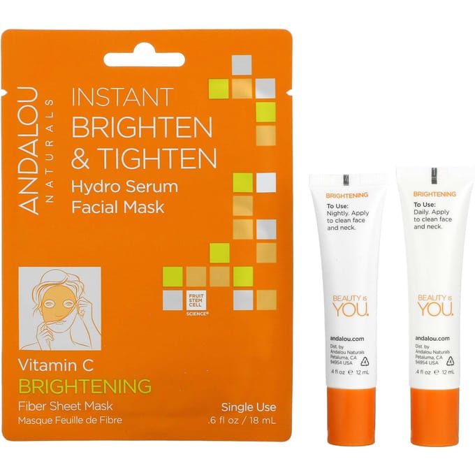 Andalou Naturals, Brightening Day to Night, 3 Pack white