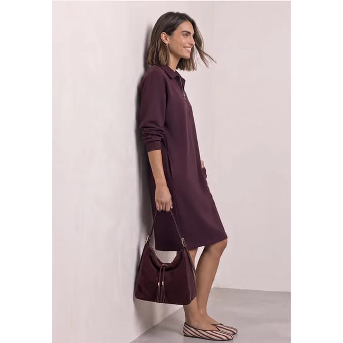 Kniehoge sweaterjurk met ritsdetail