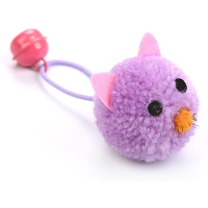 Jouet en peluche pour chat, 1 pièce, tête de souris en forme de cloche, jouet interactif, fournitures pour animaux de compagnie violet