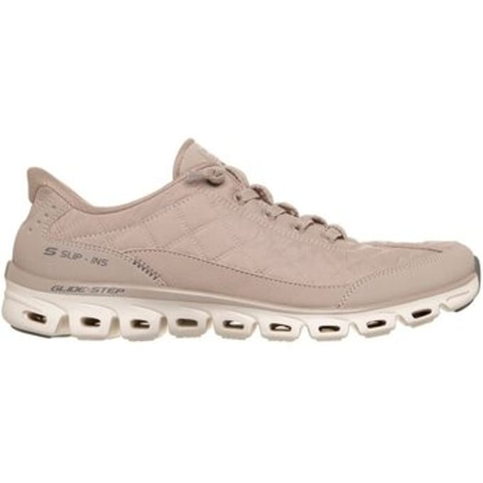 Skechers Dames GLIDE-STEP-AT EASE Cozy Fit Slip-Ins Sneakers Taupe