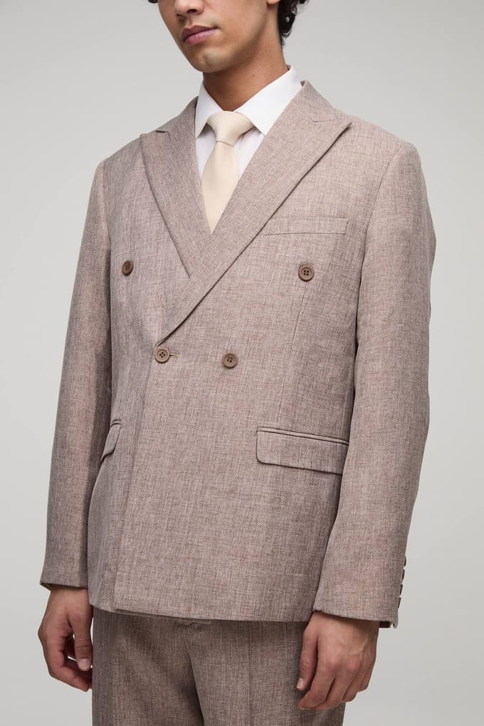 Oversized Double Breasted Suit Blazer | Brown | Size Large
