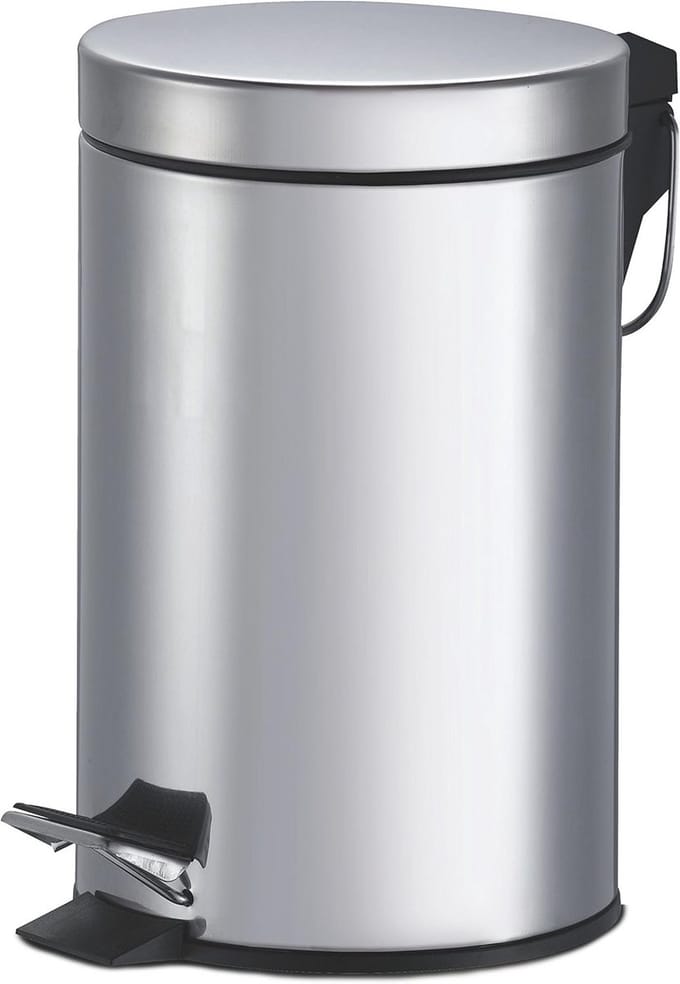 Ronde Stalen Prullenbak met Pedaal - 3 Liter