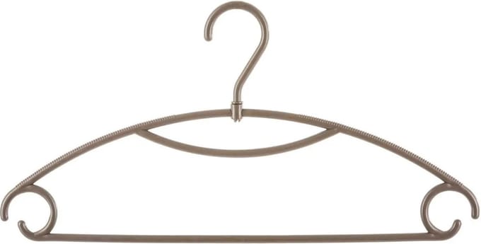 Kledinghangers - Set van 8 - taupe - kunststof - 40 x 20 cm - geribbeld antislip design