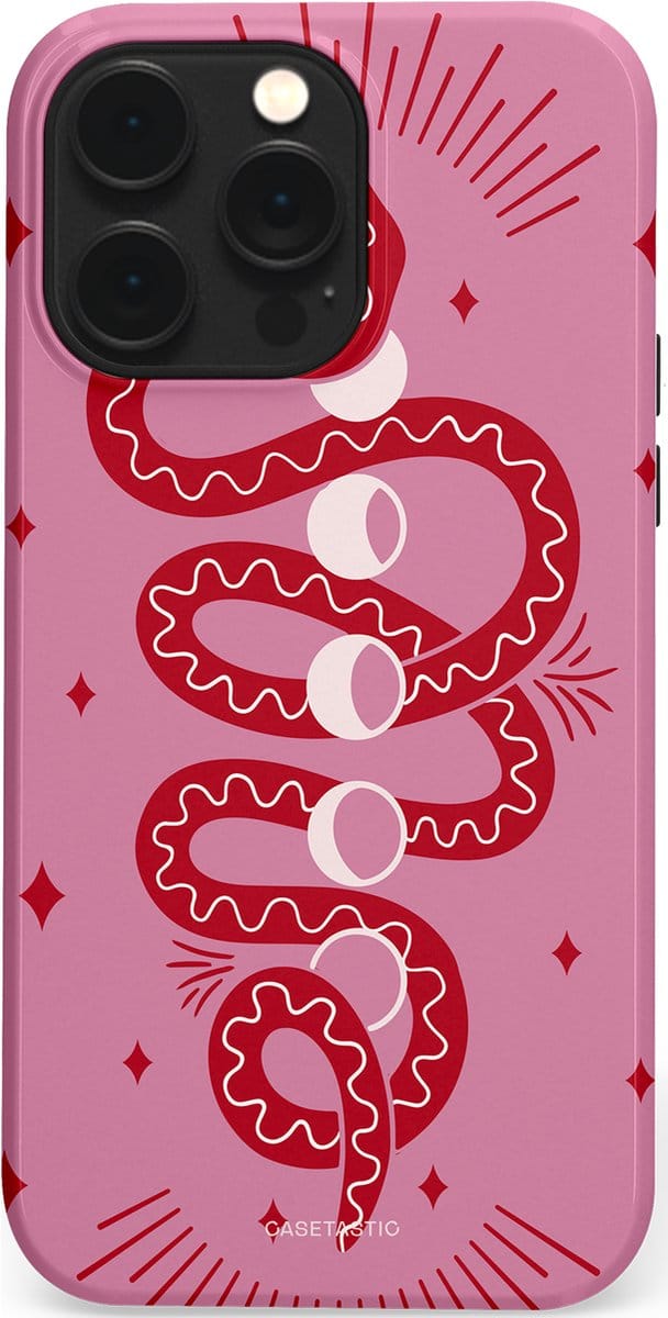 Casetastic hoesje geschikt voor Apple iPhone 14 Pro Max - MagSafe - Dubbellaagse bescherming - Eclipseslang - Fashion Case - Lila Koraal