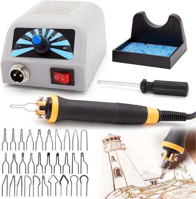 SCH® Houtbrander set - Houtbrander - Pyrografie - Zwart - ‎18cm x 18cm x 12cm