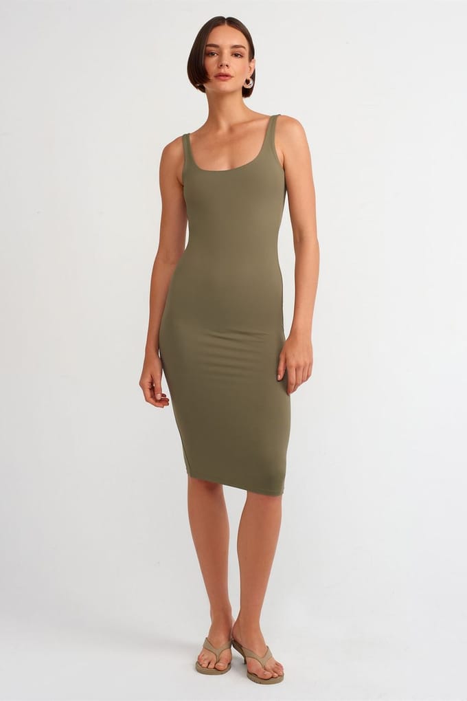 Mouwloze Bodycon Midi Jurk