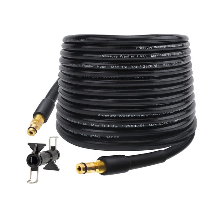 Hogedrukreiniger Slang PVC Verlengslang 10m Drie Laags Explosieveilig en Ultra 10m with Extension Connector zwart
