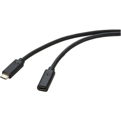 Renkforce RF-4755222 USB-kabel USB 3.2 Gen2 USB-C stekker, USB-C bus 2.00 m Zwart PVC-mantel