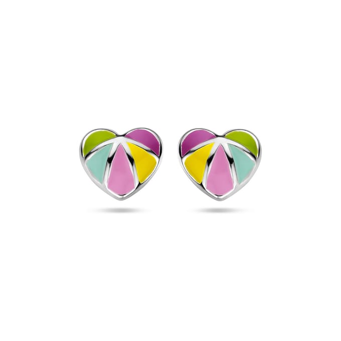 YO&NO Oorknoppen Hart - Kinderen - Oorbellen - Gerhodineerd - Zilver 925
