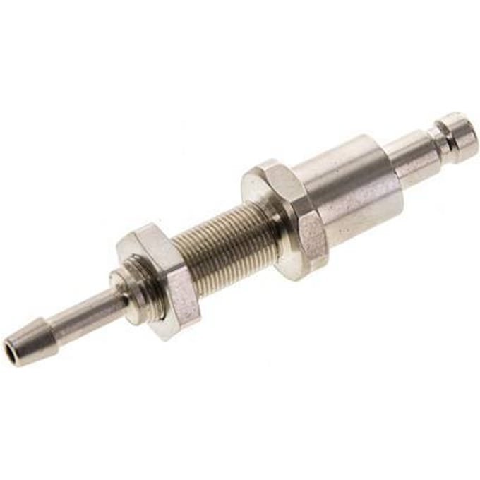 Vernikkeld Messing DN 2.7 (Micro) Luchtkoppeling Insteeknippel 3 mm Slangpilaar Schotkoppeling Double Shut-Off