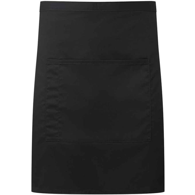 Premier Colours Pocket Halflang Taille Schort (Zwart)