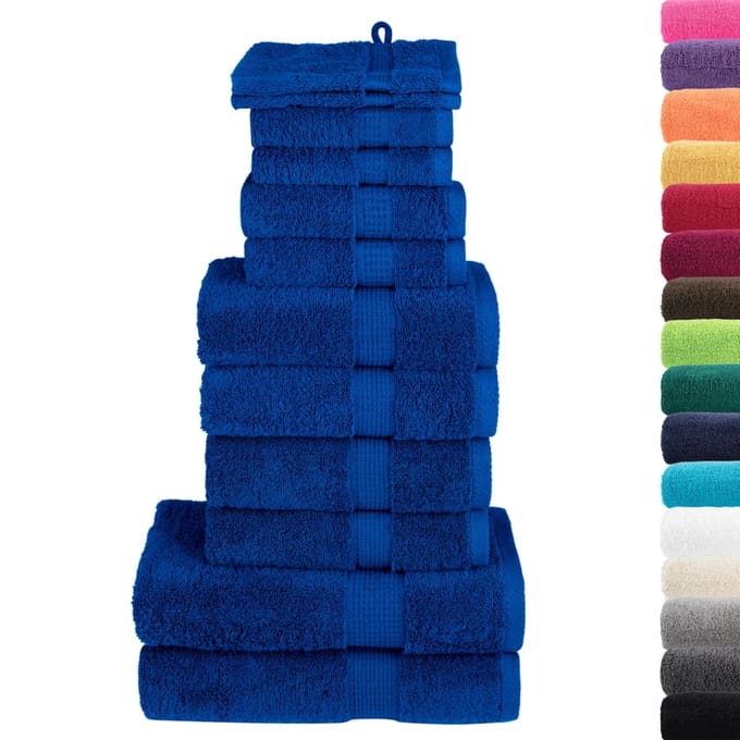 vidaXL - 12-delige - Handdoekenset - SOLUND - 600 - g/m² - blauw