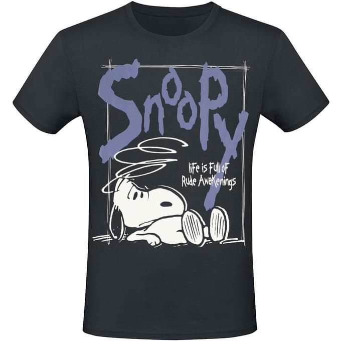 Peanuts T-shirt - Snoopy - M tot XXL - voor Mannen - zwart