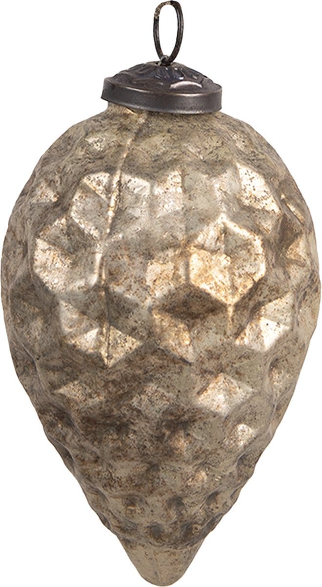 Clayre & Eef Kerstbal Overig Ø 5x8 cm Goudkleurig Glas Kerstballen