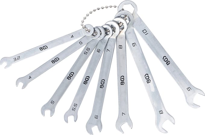BGS Steekringsleutelset mini-uitvoering 4 - 10 mm 8 delig