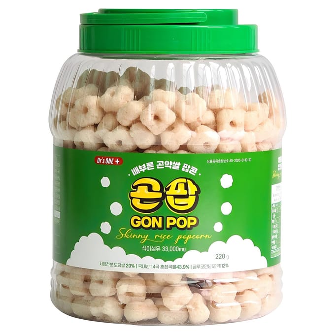 Gonpop Gepofte Konjac Rijst Knapperige Graansnack 220g beige