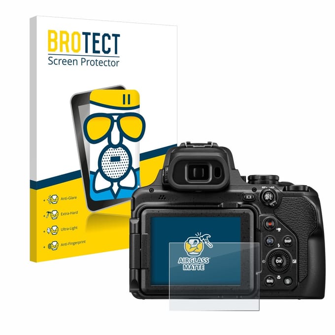BROTECT - Screenprotector voor Nikon Coolpix P1100 - Folie Beschermfolie Beschermglas matte