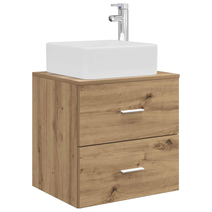 vidaXL - Wandgemonteerde - wastafel - van - een - meubel - Artisanaal - eiken