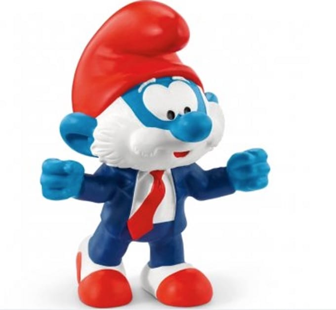 Schleich - Voetbalsmurf Coach - Speelfiguur  - De Smurfen - 3,2 x 3,6 x 5,4 cm