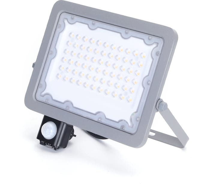 Buitenlamp grijs | LED 50W=450W halogeen schijnwerper | IR sensor | koelwit 4000K | waterdicht IP65