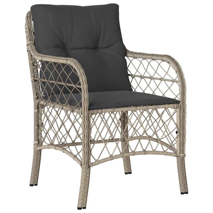 vidaXL - 7-delige - Tuinset - met - kussens - poly - rattan - grijs