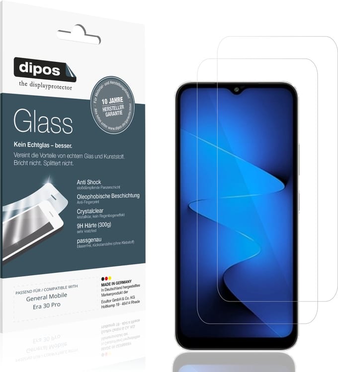 dipos – 2x Pantserfolie geschikt voor General Mobile Era 30 Pro | 9H Screenprotector