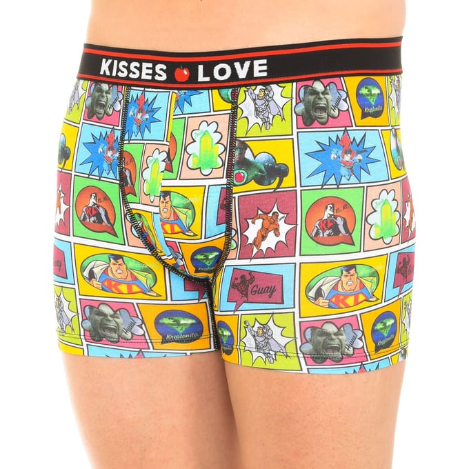 Herenboxer Comic van ademende stof Model KL10007