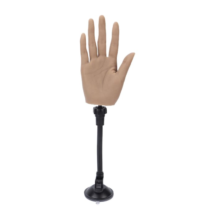 Modèle de main factice en silicone réutilisable pour la pratique du nail art avec support de fixation pour la pratique des débutants left hand