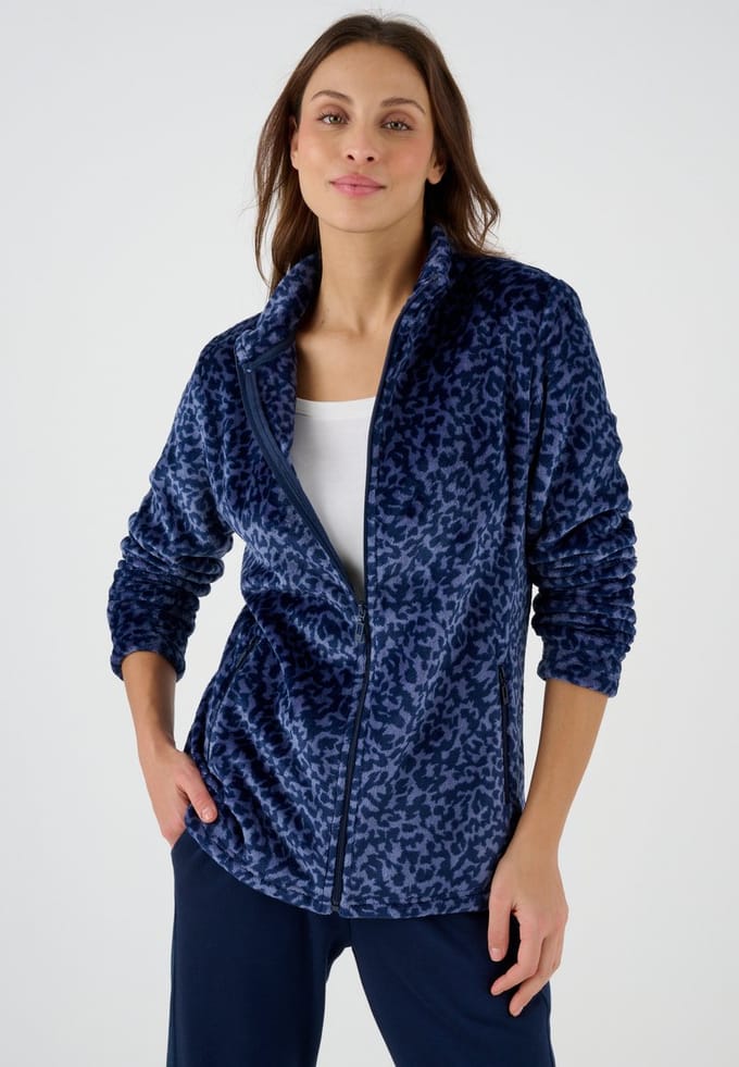 Damart - Fleece jasje met rits Thermolactyl - Dames - Blauw - XL