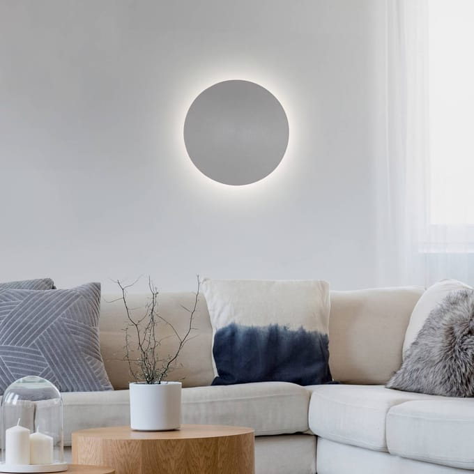 Paul Neuhaus LED wandlamp batterij Puntua Ø 25 cm grijs