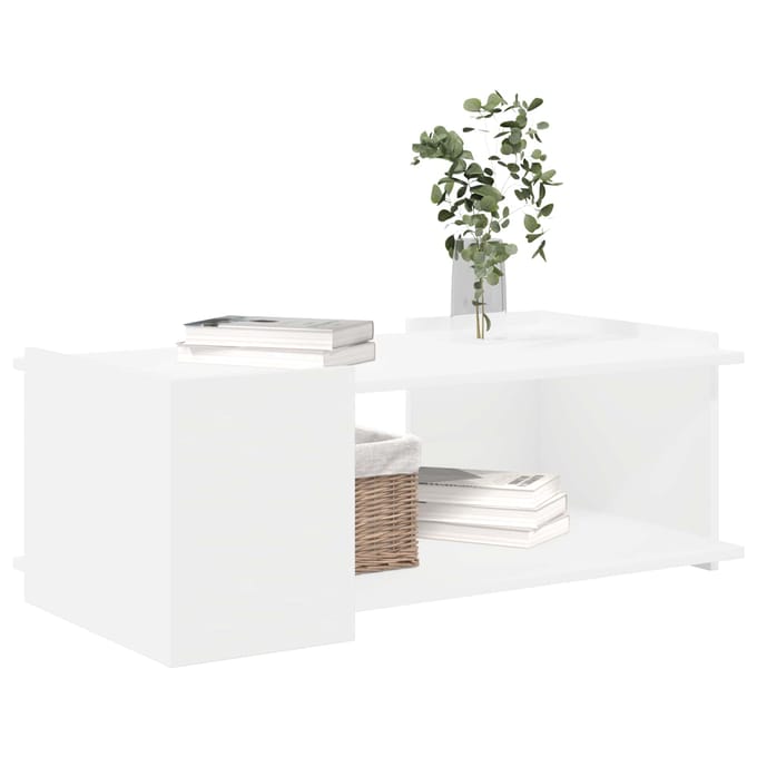 vidaXL - Salontafel - Wit - 90 - x - 50 - x - 33 - cm - Bewerkt - hout