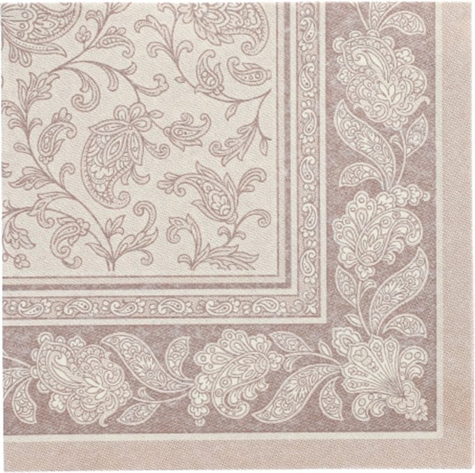 50 Servetten ROYAL Collection 1/4 vouw 40 cm x 40 cm mocca Ornaments