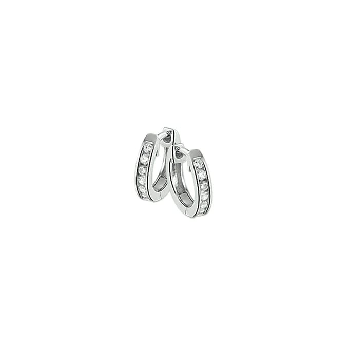 Zilver Gerhodineerde Klapoorringen zirkonia 1322181