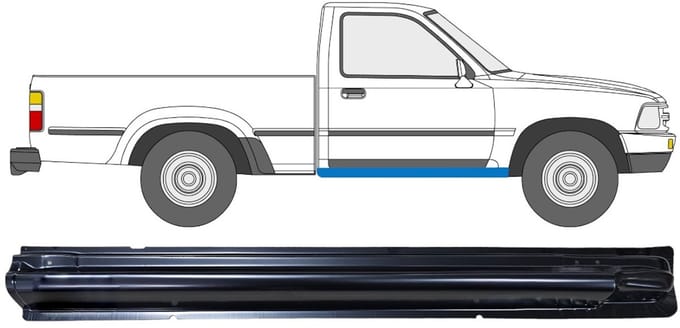 Reparatie dorpel voor Volkswagen Taro 1989-1997 / Rechts