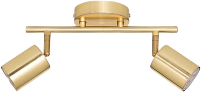 Atmosphera Wandlamp / plafondlamp Vico - D10 x H17 cm - metaal - goud - 2 lichtbronnen