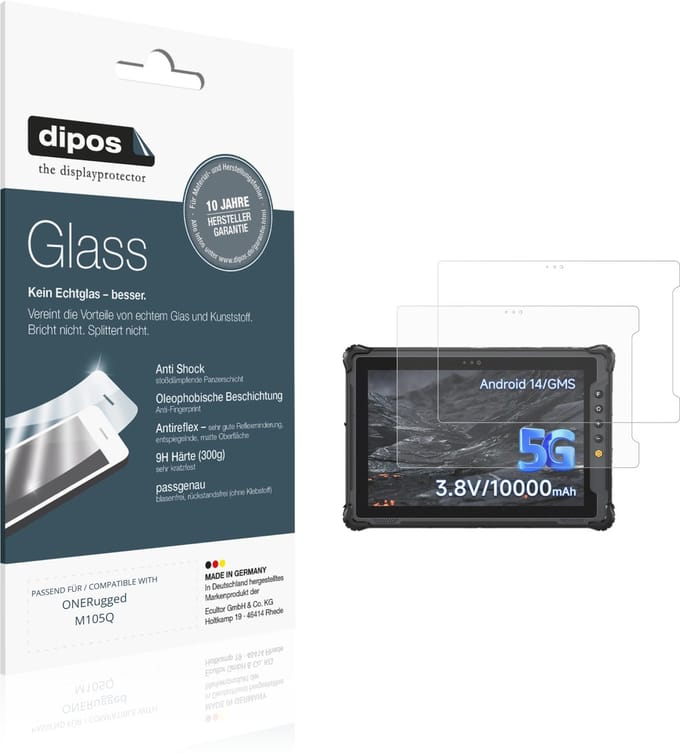 dipos – 2x Matte Pantserfolie geschikt voor ONERugged M105Q | 9H Screenprotector