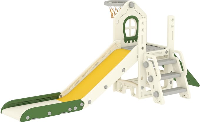 AIYAPLAY Kids Slide-HDPE-191L x 100B x 84H cm-Cremeweiß
