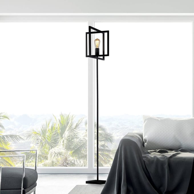 Searchlight Vloerlamp Squares, zwart