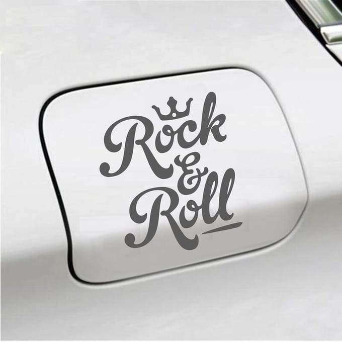 Bumpersticker - Rock & Roll - 11,3 X 13 - Antraciet
