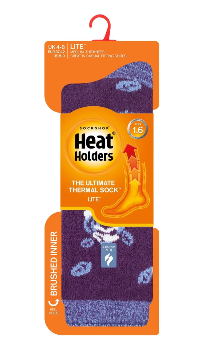 Heat Holders Lite - Geïsoleerde thermo damessokken - Pruim (Rome)