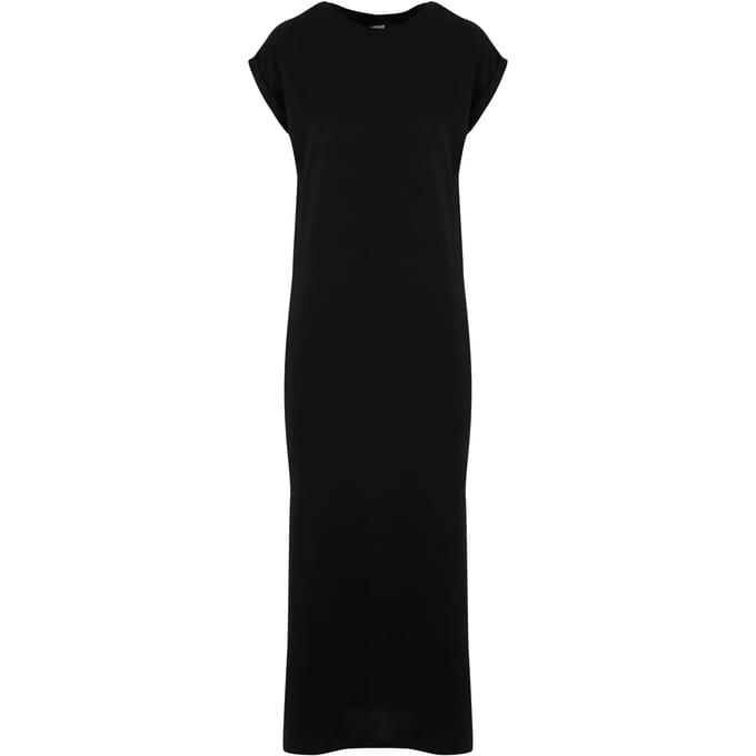 Urban Classics - Viscose Extended Shoulder Lange jurk - S - Zwart