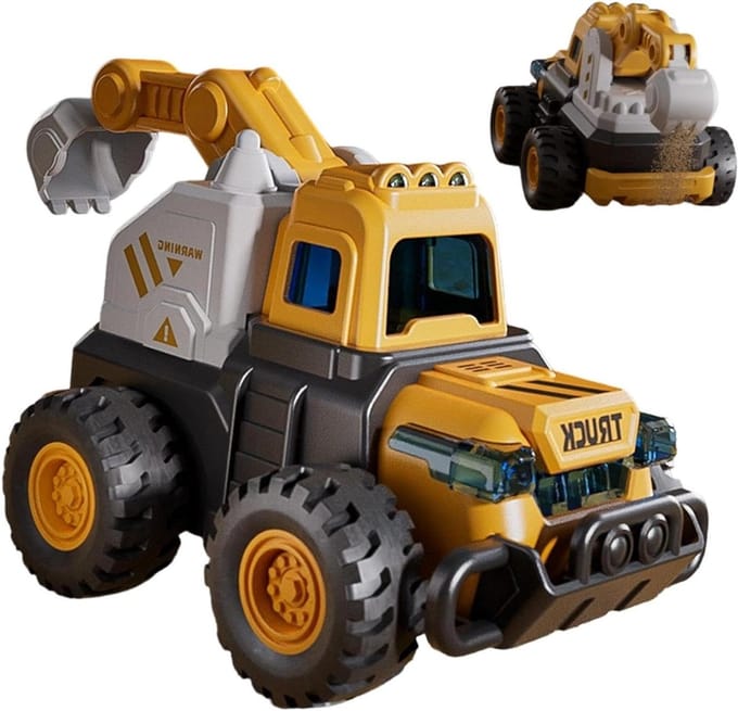Bouwtruck Speelgoed - Graafmachine Zandbak - Buiten Spelen - Beweegbare Gewrichten - 12 x 8 x 16 cm - Graafmachine