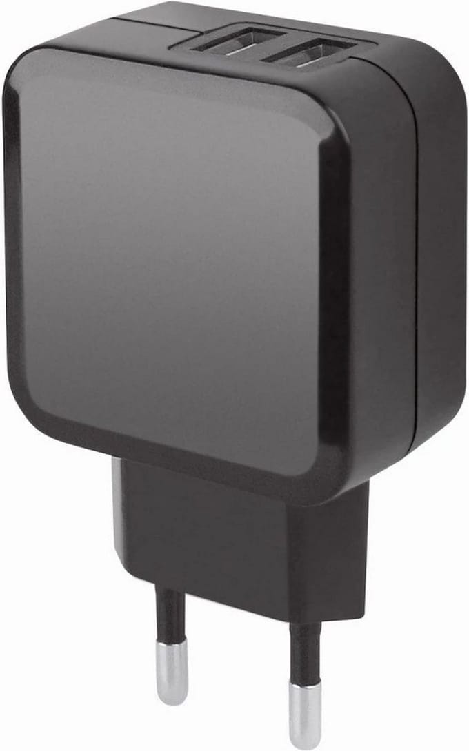 Fontastic 215384 Losse AC Oplader 2 x USB-A - 12W - Zwart