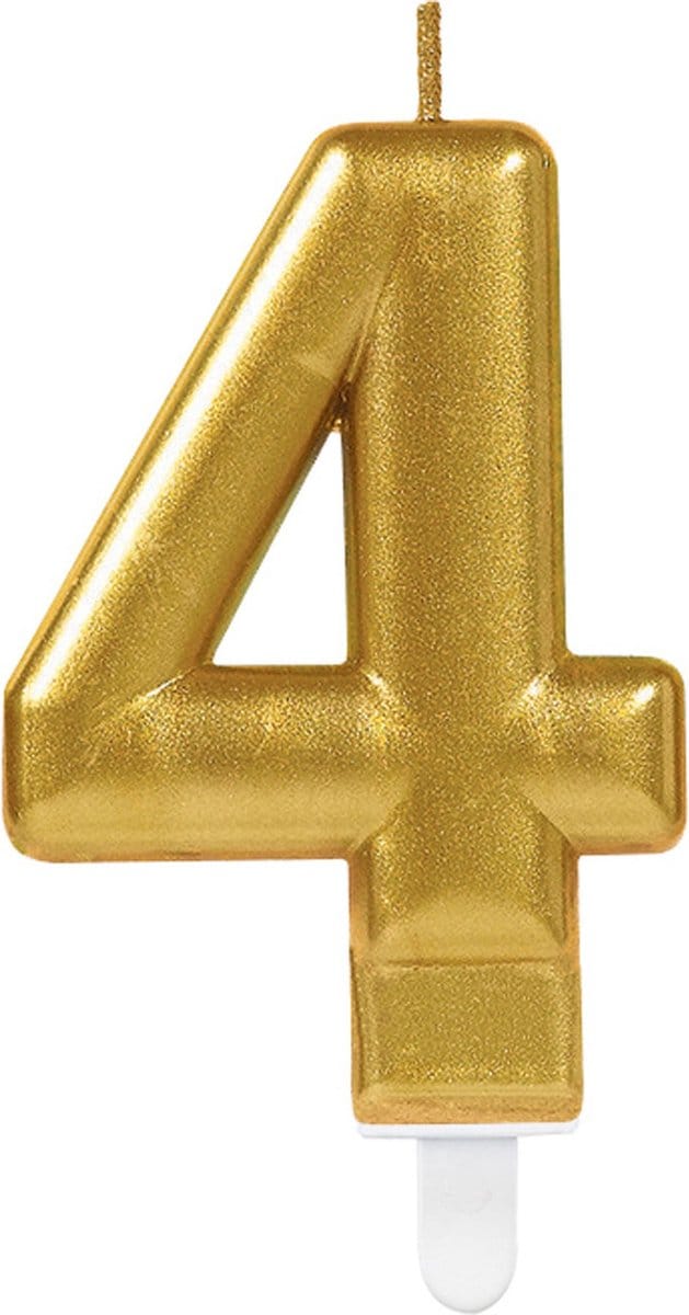Amscan by Riethmuller - Riethmüller - Verjaardagskaars 4 Sparkling Celebrations Gold