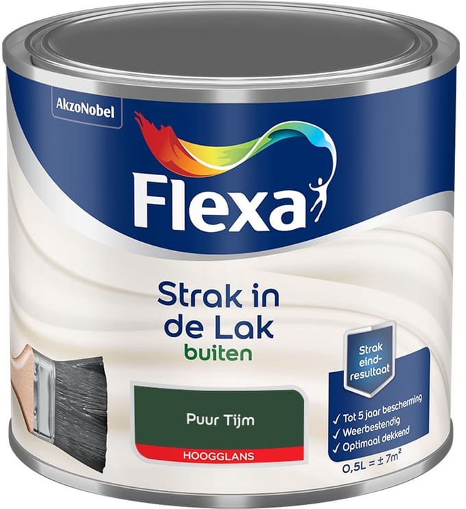 Flexa - Strak In De Lak Buitenlak Hoogglans - Puur Tijm - Mengverf - 500 Ml