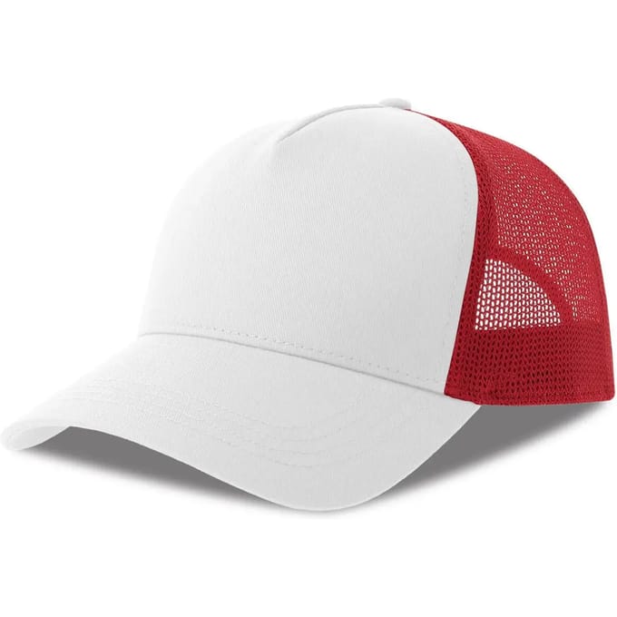 Atlantis Headwear Rapper Cotton-S Cap AT535 - White/Red - One size